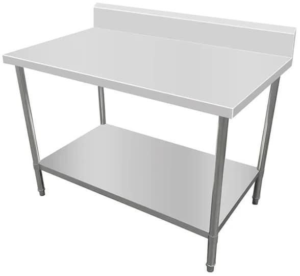 Kitchen Knock 419933 stainless steel workbench with splashback 900x700mm, timber reinforced, solid undershelf – Australia
