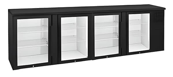 Anvil BBZ0400 Four Door Glass Backbar Fridge 670L – Perfect for Bars & Hotels