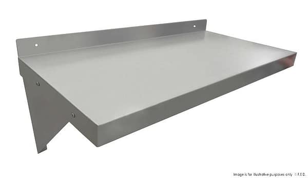 FED 1200-WS1 solid stainless steel wall shelf 1200mm, SUS304, commercial kitchen – Australia