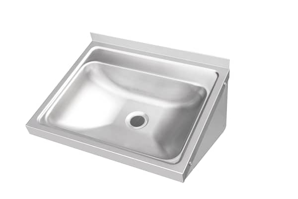 Kitchen Knock 631195 compact stainless steel wall-mounted hand basin, ideal for hygiene stations