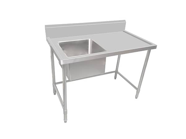 Kitchen Knock 900x700mm Stainless Steel Single Sink Bench - Left