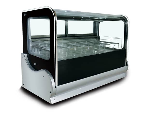 Anvil DSI0530 Countertop Gelato Showcase Freezer, 140L, Heated Glass, Auto Defrost