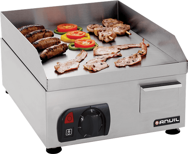 Anvil FTA0400 400mm Flat Top Electric Griddle with 2kW Output and Stainless Steel Body