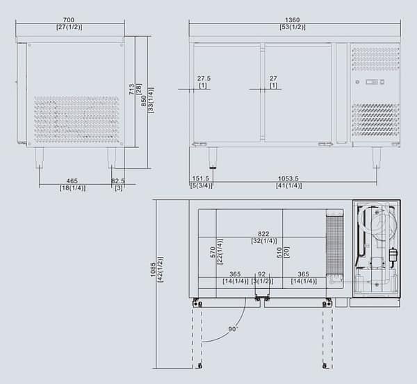 Atosa EPF3462 Two Door Underbench Freezer – 280L GN Compatible - Image 5