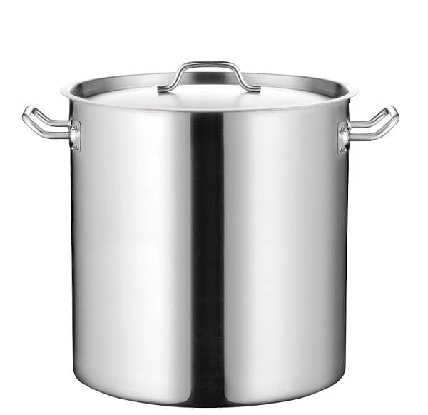 Kitchen Knock 070356 12L stainless steel stock pot with handles, induction ready, 250mm diameter – front view, Australia