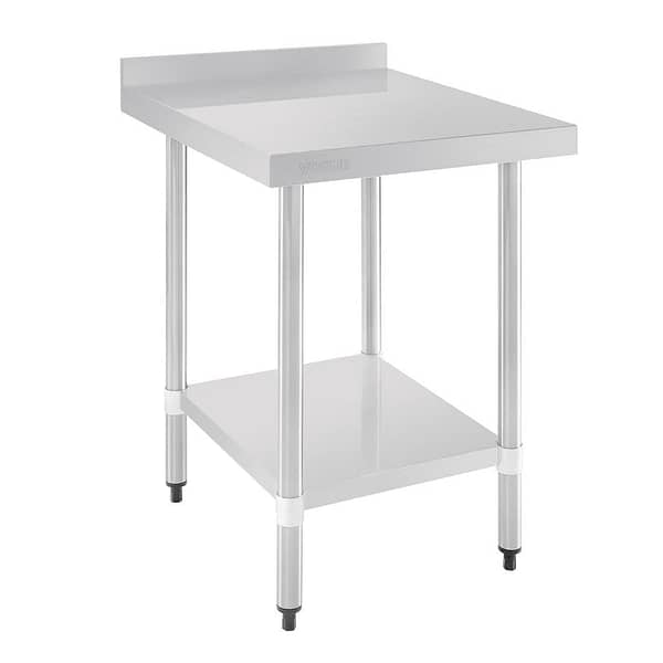 Vogue Table with Upstand St/St - 600x700x900mm 23 1/2x27 1/2x35 1/2"