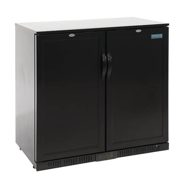 Polar G-Series back bar cooler with solid hinged doors, 208L capacity, R600a, 900mm – front view, Australia