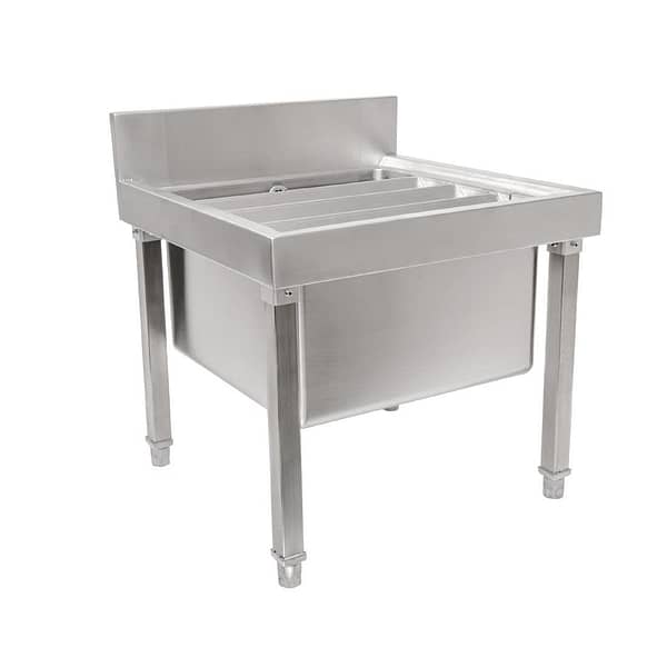Vogue GL281-A Stainless Steel Mop Sink with Removable Bucket Rest and Splashback