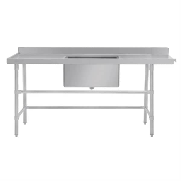 Vogue DE473 Stainless Steel Dishwasher Inlet Table with Sink – 1800mm Left Hand