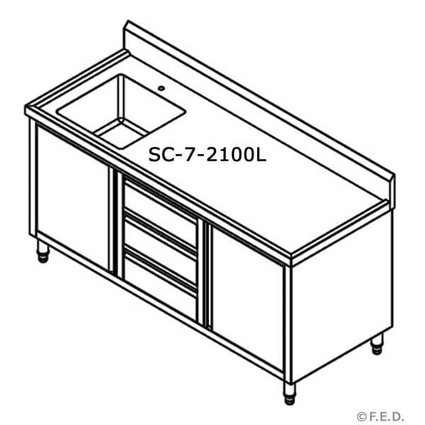 SC-7-2100L-H CABINET WITH LEFT SINK