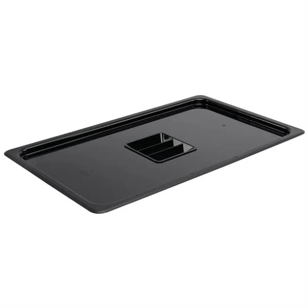 Vogue U474 Black Polycarbonate Gastronorm Lid for 1/1 GN Containers, Durable and Dishwasher Safe