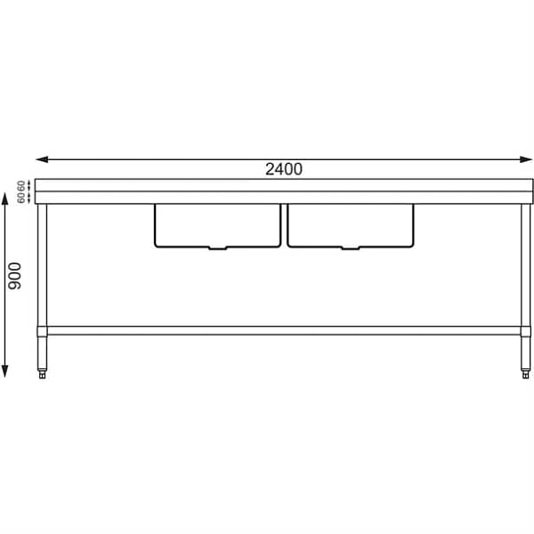 Vogue HC909 Double Bowl Sink – 2400mm Double Drainer with Splashback - Image 7