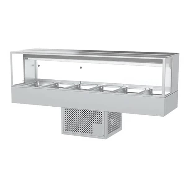Woodson WR.CFSQ26 Cold Food Display – 6 Module Square Glass Showcase