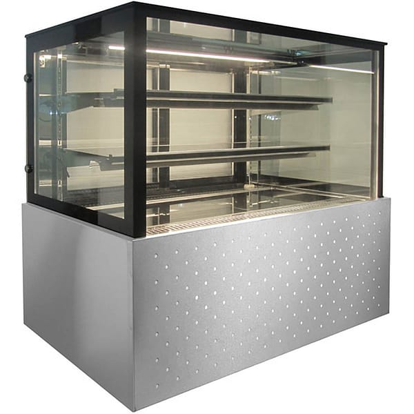 Bonvue SG090FE-2XB Heated Food Display, 900mm, 340L, 2 Shelves, Black Trim