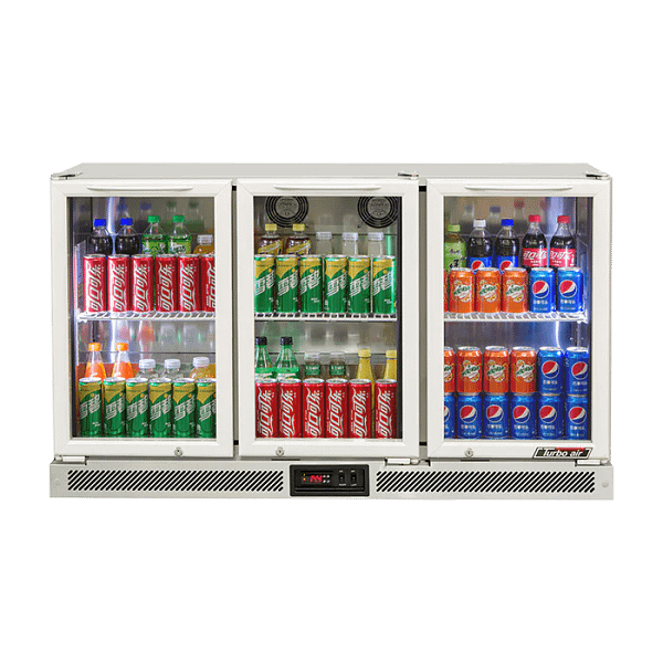 Turbo Air TB13-8H-SWS compact back bar cooler, 190L capacity, 900mm wide, dual swing glass doors – front view, Australia