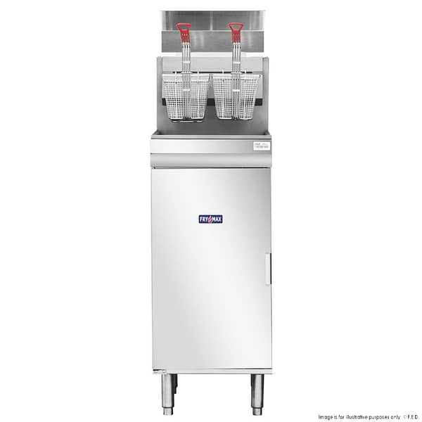 Frymax RC300E / RC300ELPG superfast gas tube fryer, 18L oil, stainless steel, natural gas or LPG – front view, Australia