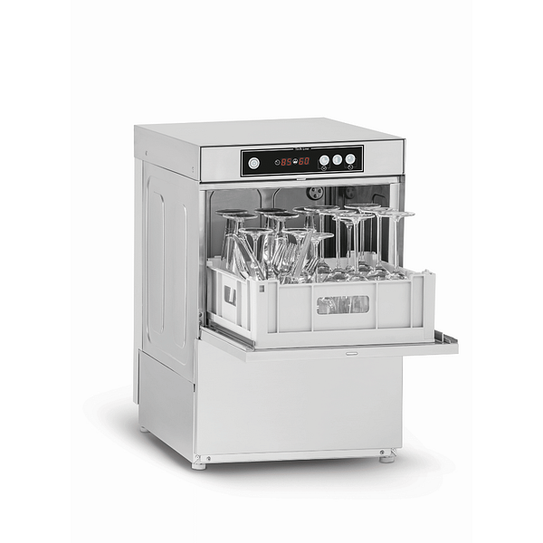 Asber GE-400BDD Underbench Glass Dishwasher, 400x400mm, Compact Stainless Steel
