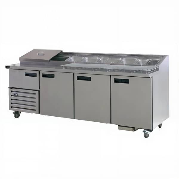 Anvil UBP2400 stainless steel pizza bar prep counter 3.5 doors 2400mm wide