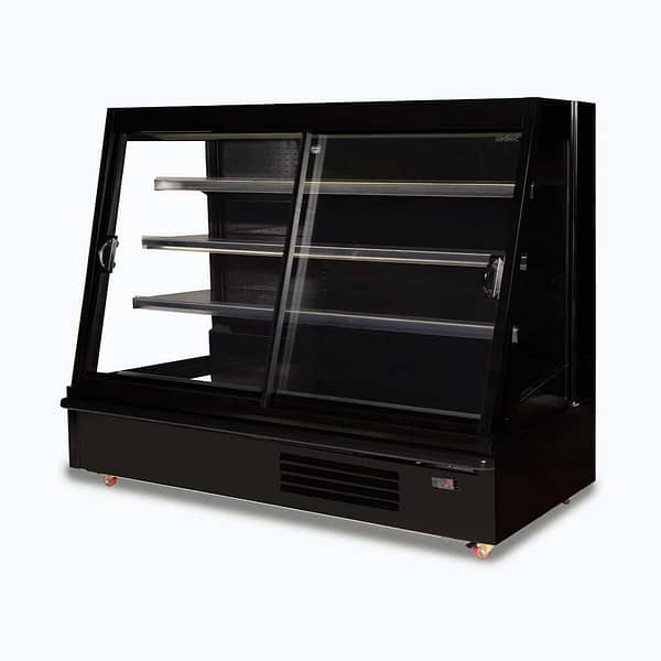 Bromic SVM2500SD-NR 885L semi vertical multideck display fridge with sliding glass doors