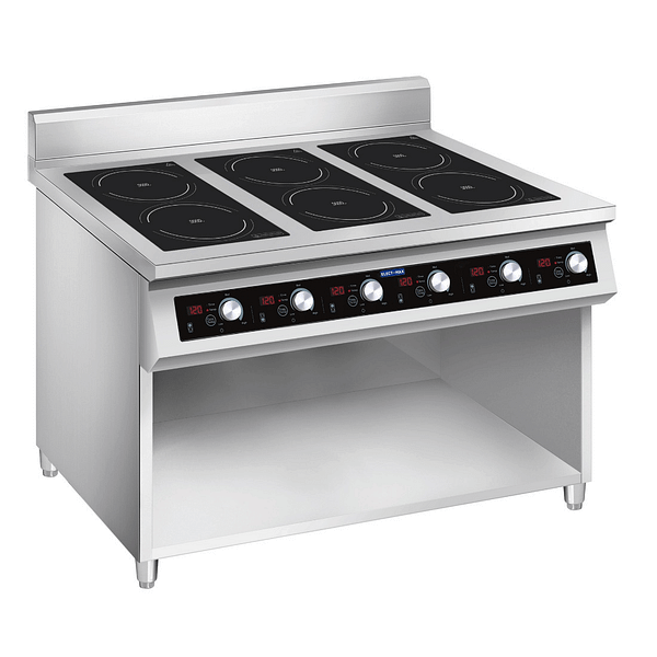 ElectMax EIC9-1200P 6 Burner Induction Cooker, 900 Series, 1200mm, Stainless, 30kW