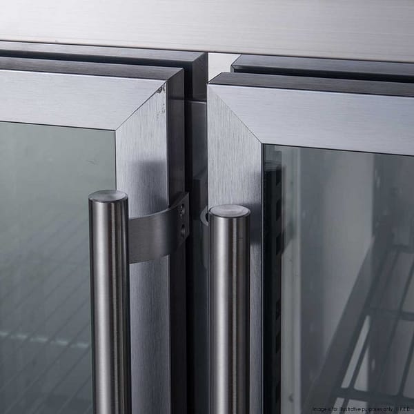 FED-X Three Glass Door Bench Fridge Stainless Steel - XUB6C18G3V - Image 4