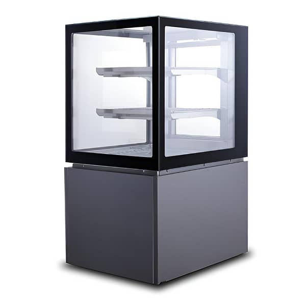 Anvil NDHV3720 square glass hot food display, 150L, 600mm wide, stainless steel – front view, Australia