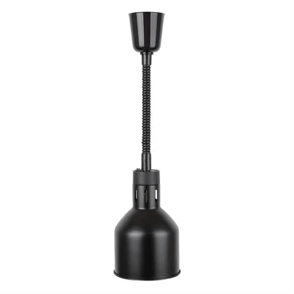 Apuro DR759-A Retractable Matte Black Heat Lamp – 250W Commercial Food Warmer