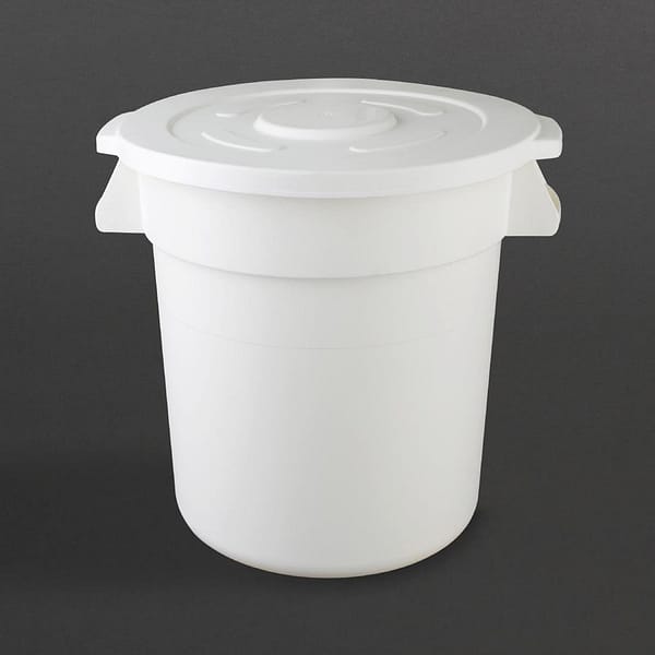 Vogue Round Container Bin White - 38Ltr