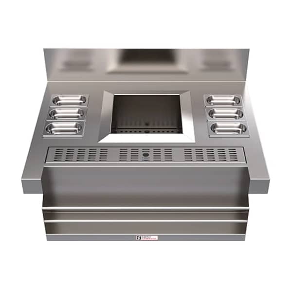 Simply Stainless SBM.CS.7.0950 cocktail station with insulated ice well, 950mm, stainless steel – front view, Australia