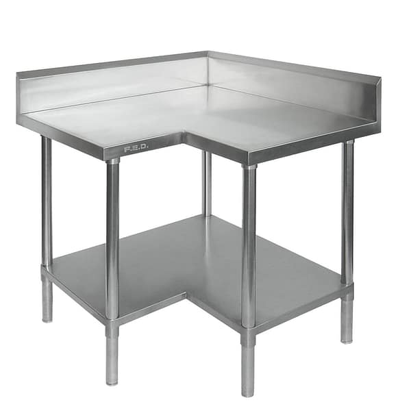 Economic Corner Workbench,100mm Splashback & Undershelf - 0900-6-WBCB