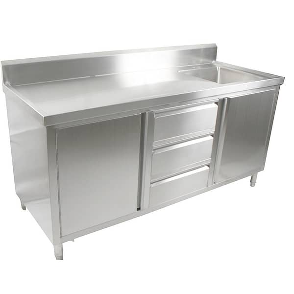 FED SC-6-1800R-H Modular Stainless Steel Right Sink Cabinet, 1800mm, Commercial Storage