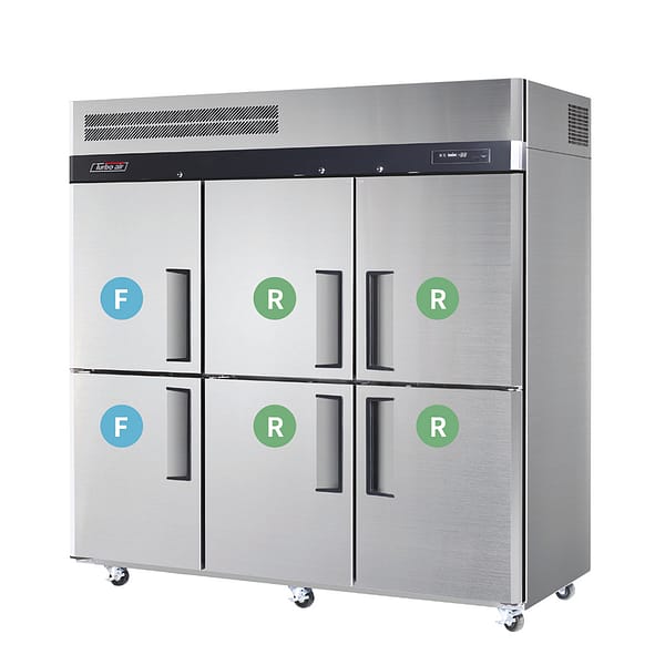 alt="Turbo Air KRF65-6(HC) - 6 door dual temp fridge freezer"