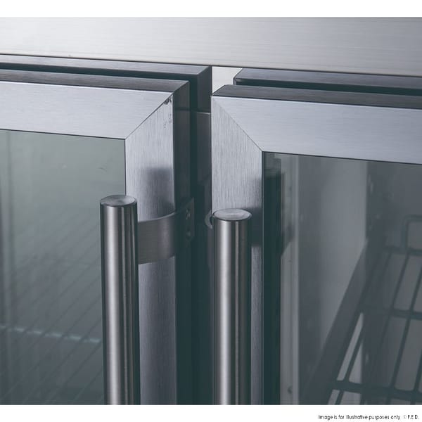 FED-X XUB7C18G3V Three Glass Door Stainless Bench Fridge – 417L, Fan Forced - Image 3