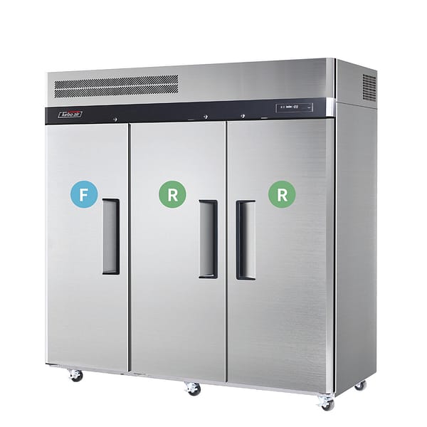 alt="Turbo Air KRF65-3(HC) - 3 door dual temp fridge freezer"