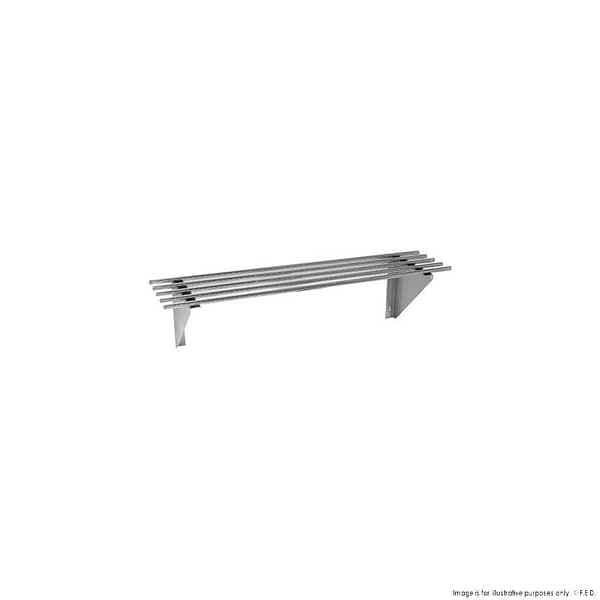 FED 0600-WSP1 stainless steel pipe wall shelf 600mm, SUS304, commercial kitchen – Australia
