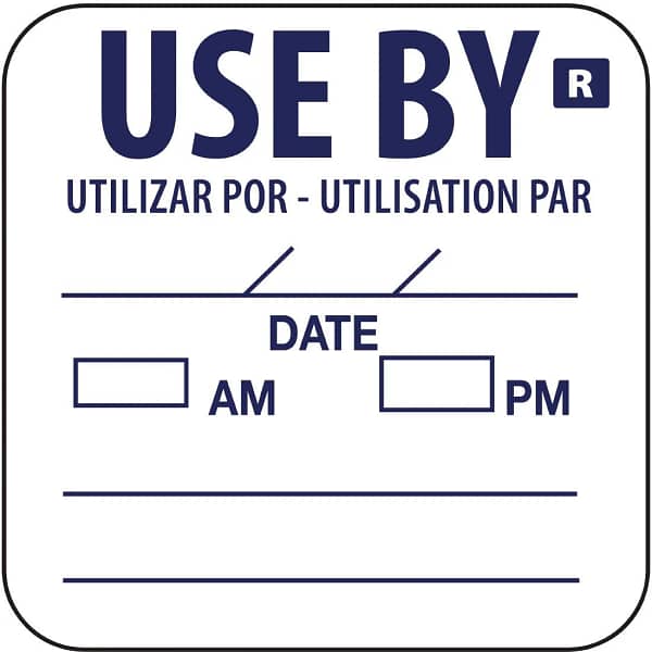 Hygiplas Removable Use by Food Prep Label 1'' (Roll 1000)