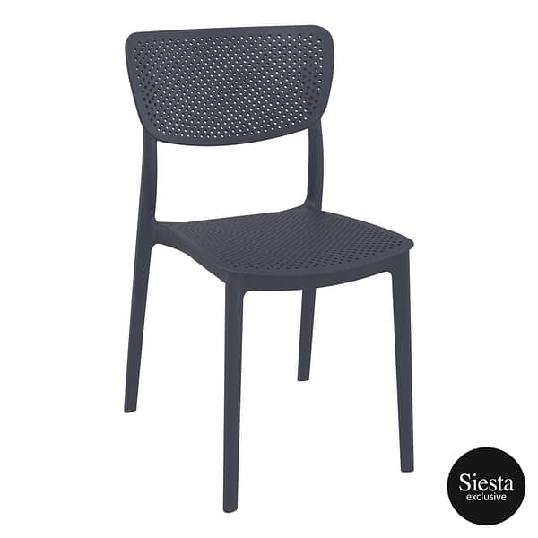 Commercial Grade Anthracite Lucy Chair - Heavy Duty One-Piece Chair by Siesta, Turkey