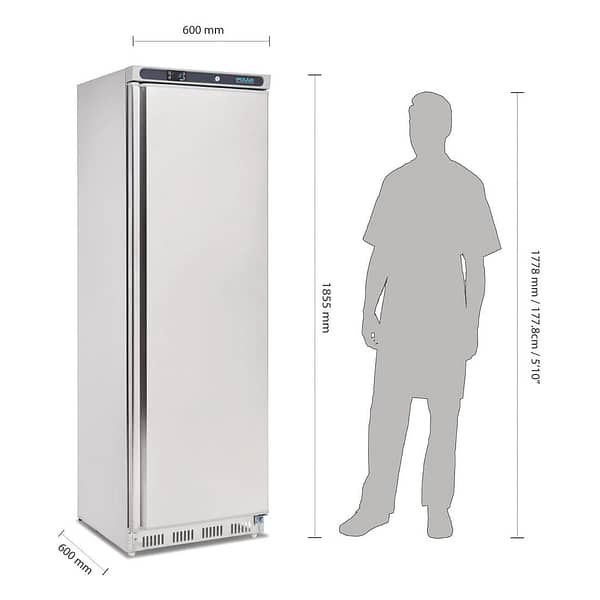 Polar C-Series Stainless Steel Upright Fridge - 400Ltr - Image 2