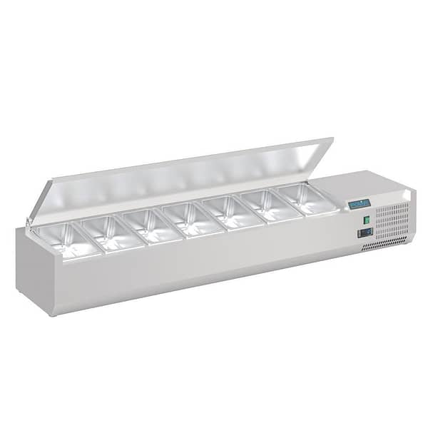 Polar G-Series FA855-A Countertop Prep Fridge with Lid for 7x 1/4GN Containers