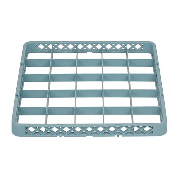 Vogue F617 glass rack extender with 25 compartments, 500mm, grey plastic – top view, Australia