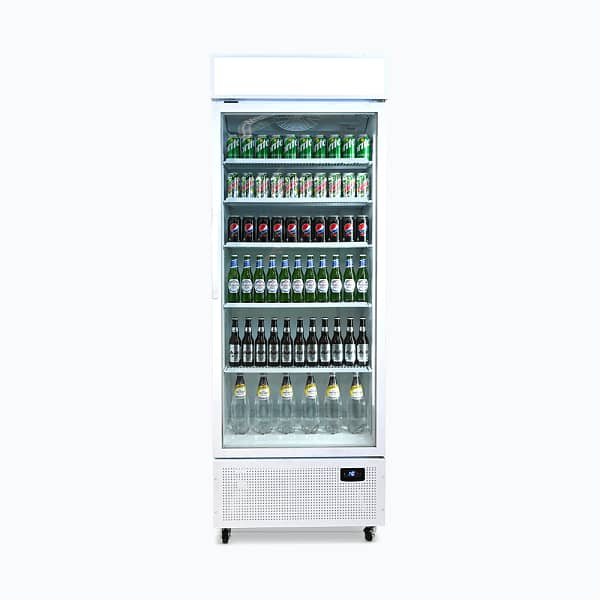 Bromic GM0690LW White Upright Display Fridge with 659L Capacity, LED Lightbox, R290 Refrigerant
