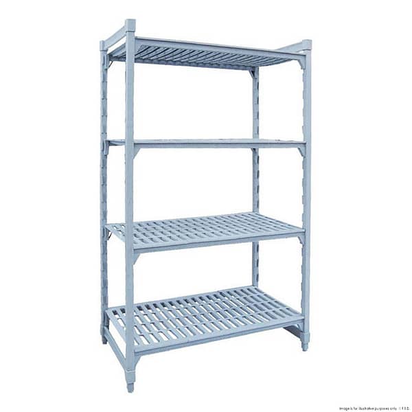 FED PSU18/36 four tier shelving kit 910×455×1800mm, polypropylene coated steel vented shelves – Australia