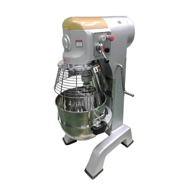 Anvil PMA1040 40 quart planetary mixer with 1.5HP motor, 3 speeds, stainless steel bowl and guard – front view, Australia