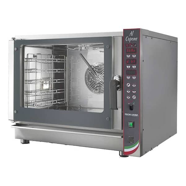 TECNODOM TDC-5VH Digital 5 Tray Combi Oven showcasing advanced cooking functions, ideal for bakeries and restaurants