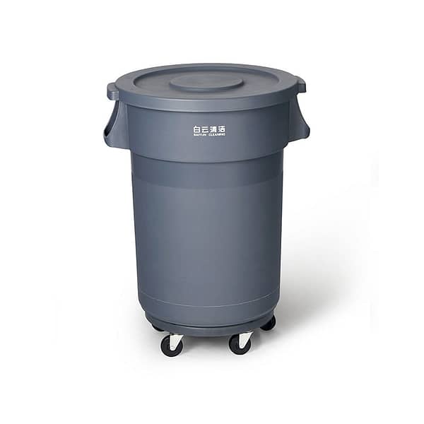 Kitchen Knock Eco Round Bin with Dolly – 80L Capacity