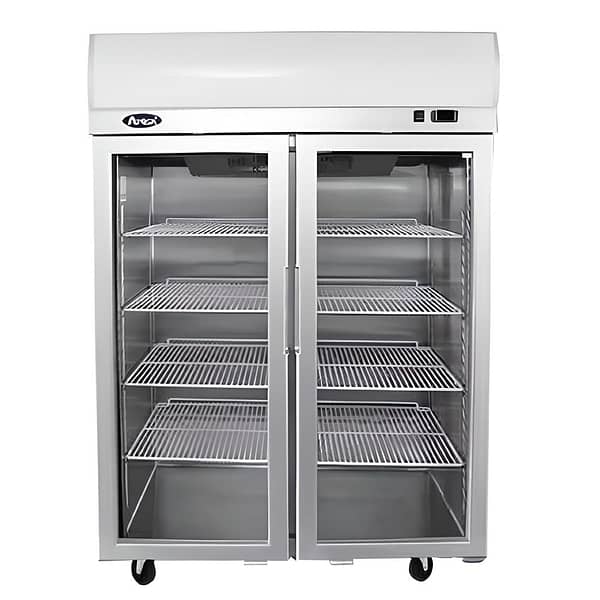 Atosa YCF9402 Double Glass Door Refrigerator with 900L Capacity, Stainless Steel, Embraco Compressor