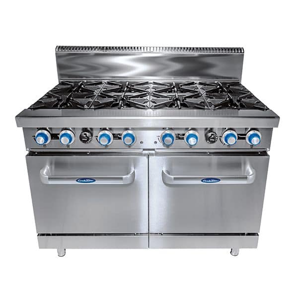 CookRite ATO-8B-F-NG 8 Burner Natural Gas Range with Static Oven – GasMark Certified