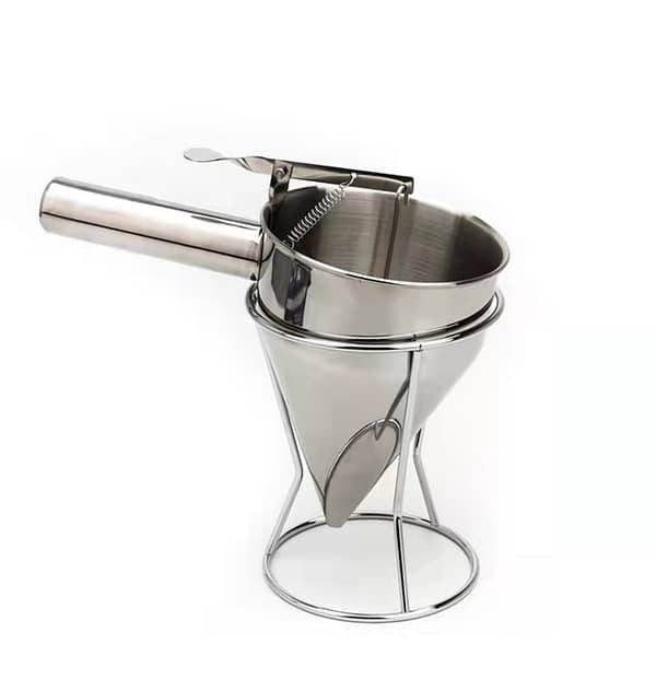 Kitchen Knock Batter Dispenser with Stand - Stainless Steel for Pancakes & More