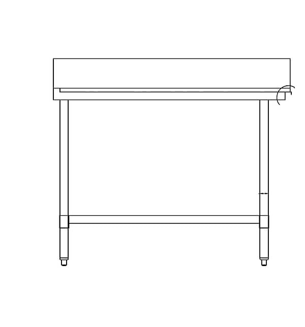 Kitchen Knock Full Stainless Steel Flat Dishwasher Bench Right Inlet 900x700mm