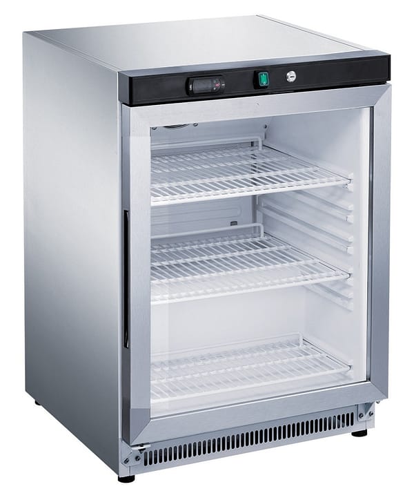 FED-X XR200SG 130L Single Glass Door Bar Fridge, Stainless Steel, Digital Control